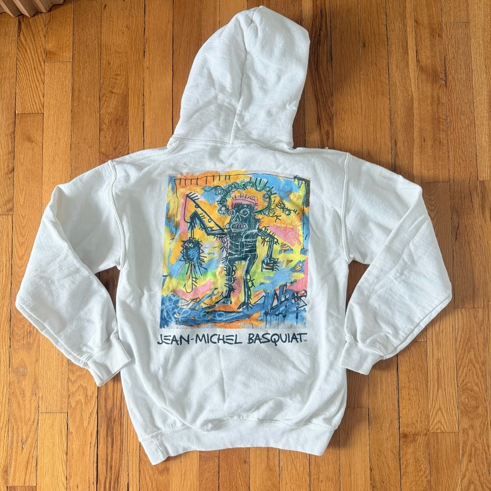 Jean Michel BASQUIAT Hoodie Sweatshirt‎ White Print Medium